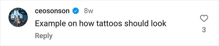 Instagram comment praising a Mario tattoo, with one user saying, "Example on how tattoos should look.