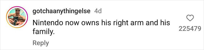 Comment about Mario tattoo going viral with high engagement.