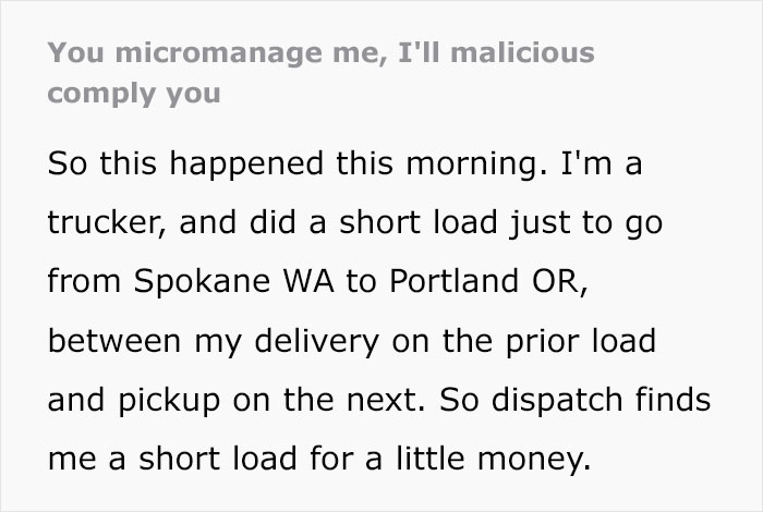 &ldquo;Half Past Stupid O&rsquo;Clock&rdquo;: Micromanaging Broker Tracks Trucker&rsquo;s Every Move, She Has Enough