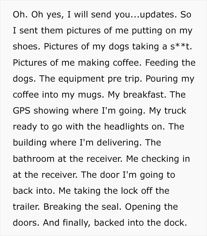 &ldquo;Half Past Stupid O&rsquo;Clock&rdquo;: Micromanaging Broker Tracks Trucker&rsquo;s Every Move, She Has Enough