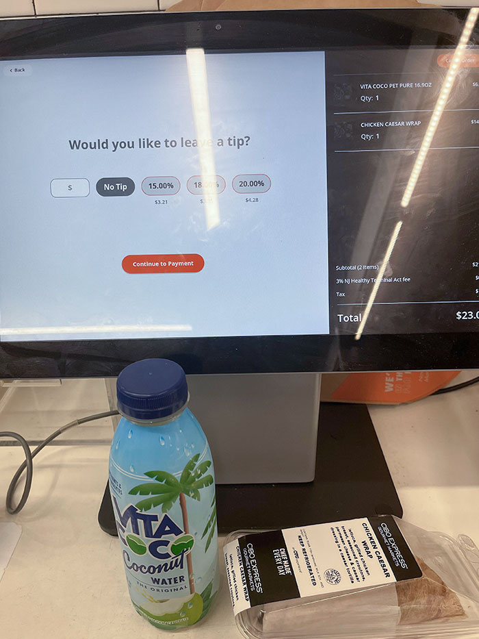 It Finally Happened. I Was Prompted To Tip At The Airport Self-Checkout Station