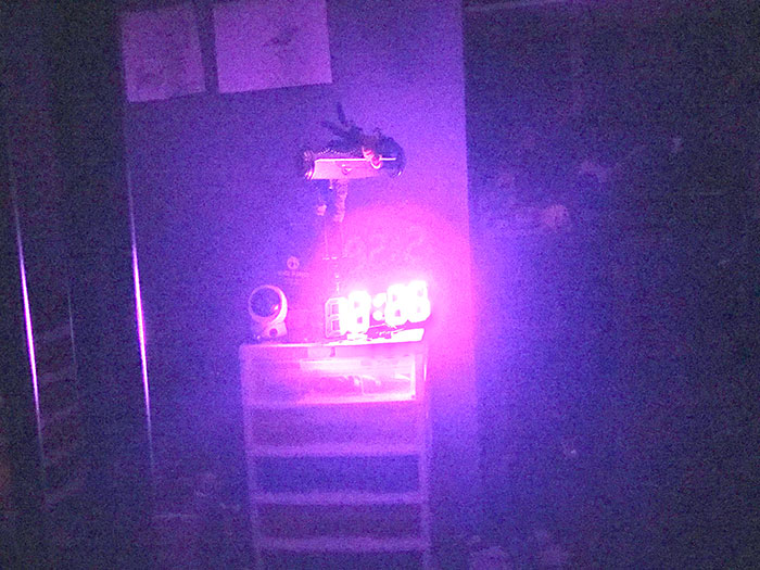 My Alarm Clock Likes To Randomly Change Its Brightness To Match The Surface Of The Sun. This Thing Is Unreasonably Bright (Not Edited, This Thing Lights Up The Entire Room)