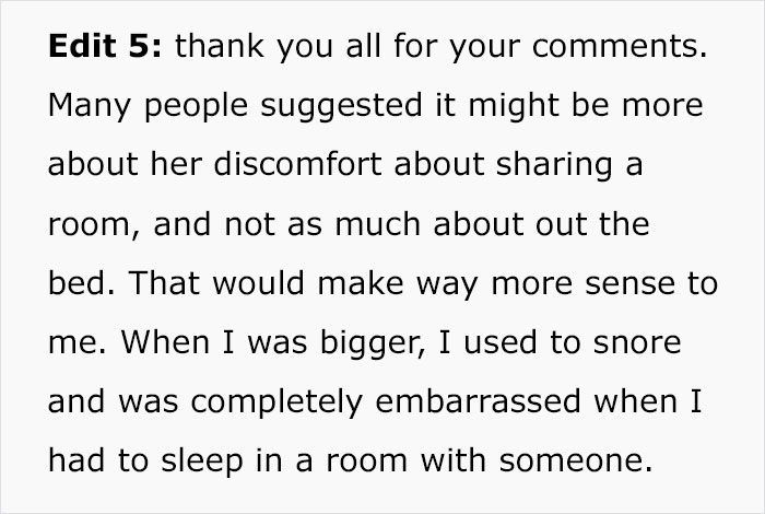 Obese Woman Turns To Friend Asking To Switch B&B Rooms, Ends Up Sobbing Instead