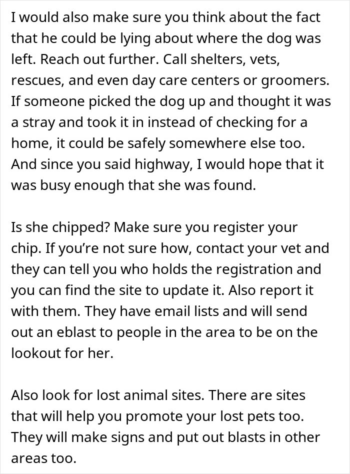 "My Partner Released Our Dog On The Side Of The Highway"