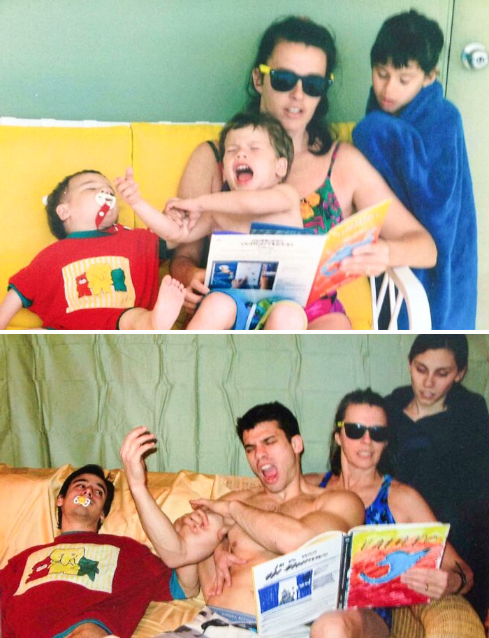 My Awkward Family Photo Recreation Complete With Handmade Adult Onesie