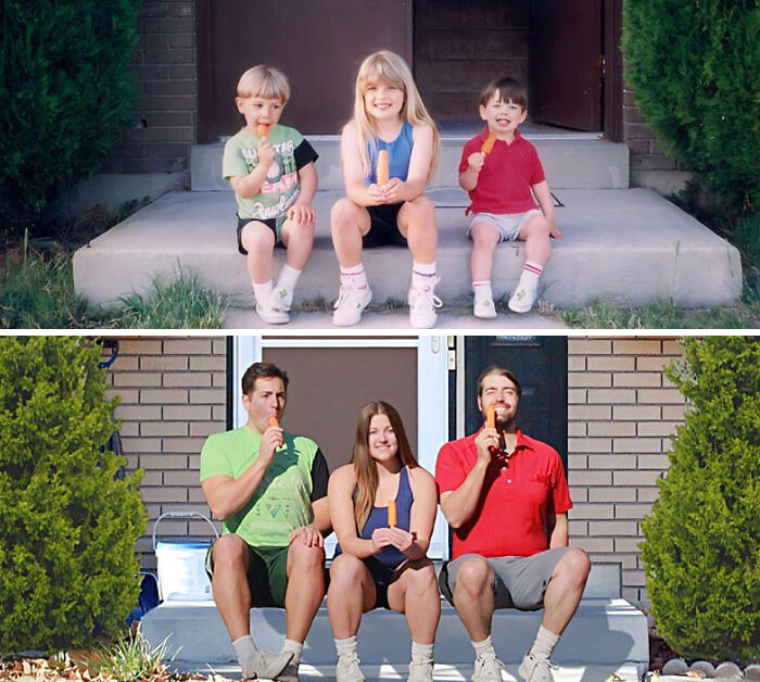 My Siblings And I Recreated This Photo From Our Youth. Circa 91