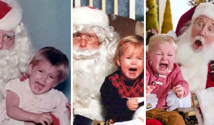 My Wife, My Daughter, And My Grandson, Sitting On Santa’s Lap… Sixty Years Apart