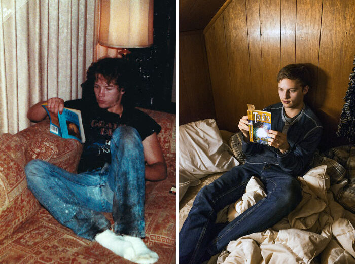 My Dad 26 Years Ago, And Me Reading The Same Book (The Silmarillion)