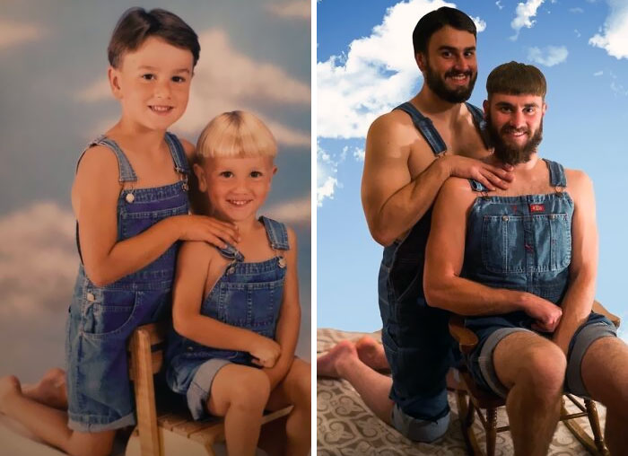 It's Unexplainable How Much Effort And Commitment Went Into This Photo Remake Of Me And Brother