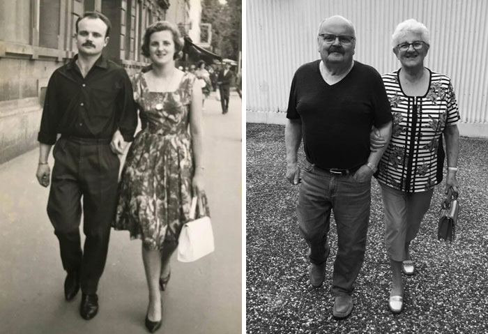 My Grandparents Recreated This Picture For Their 60 Years Together
