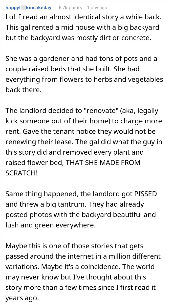 Tenant Gets Kicked Out As His Garden Is Used To Bump Up Rent, He Takes It With Him On His Way Out - 5
