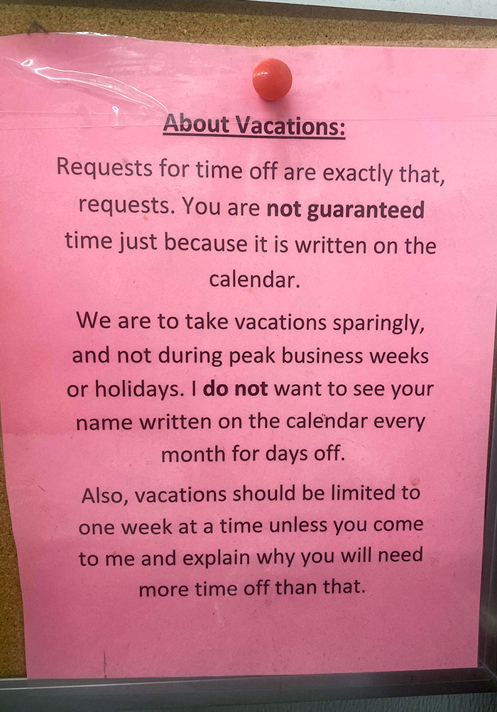 Hung Up Next To "Paid Time Off" Calendar At My New Job