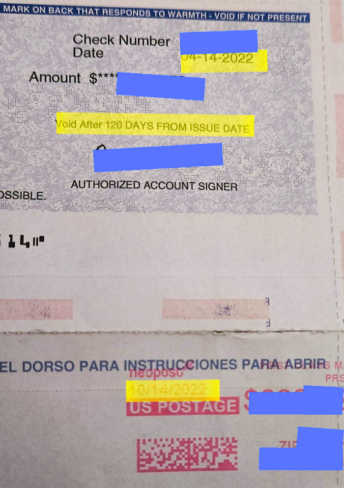 My Last Job Sent Me My Check Exactly 6 Months Late So It'd Be Void And I Couldn't Cash It