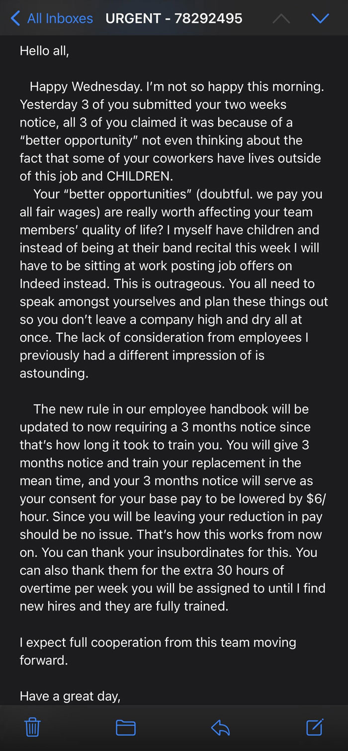 I Laughed Out Loud At This Email. Luckily I Have 3 Jobs And Can Afford To Give My Effective Immediately Notice When I Show Up Tomorrow