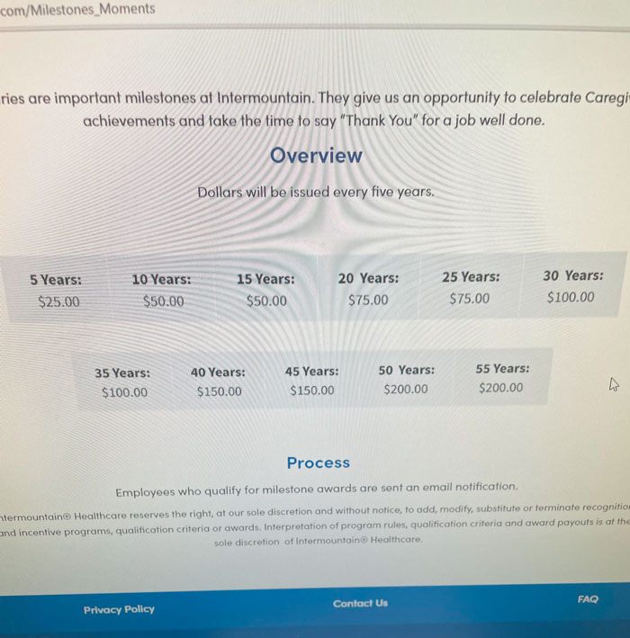 My Wife Sent Me Her "Reward Program" From Working At A Huge Hospital. What An Absolute Joke