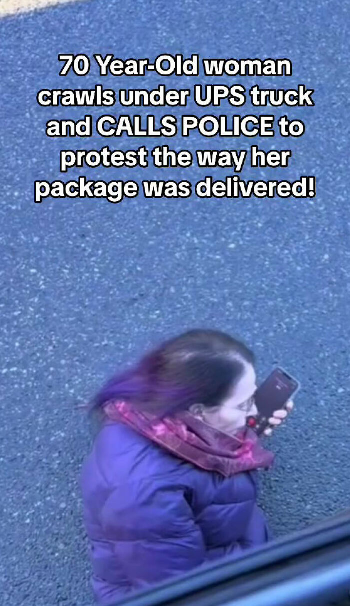Man Captures A 70YO Karen Lying Under His Truck To Make Him Carry The Package To Her Door