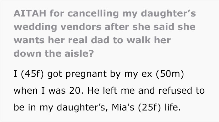 Bride Hurts Stepdad By Seeking Out Her Real Dad And Asking Him To Walk Her Down The Aisle