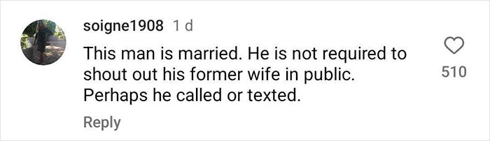 Comment on Chris Pratt's Mother's Day post regarding ex-wife mention and public gestures.