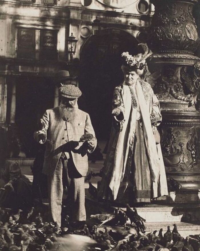 Claude Monet And His Second Wife Alice Hoschedé Monet In St. Mark's Square, Venice, October 1908