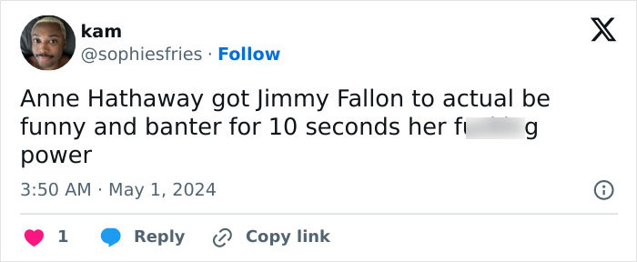 Jimmy Fallon Praised For Quick Reaction After Anne Hathaway&rsquo;s Interview Became Uncomfortable