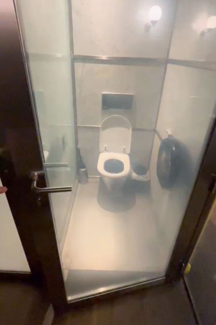 A Restaurant In Ghent, Belgium, Has A See-Through Toilet Door Until You Lock The Door