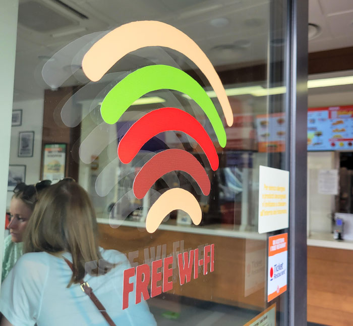The Wi-Fi Symbol At This Italian Burger King Is A Stylized Hamburger