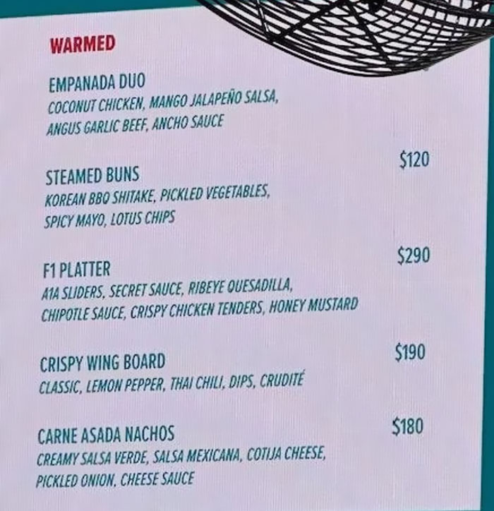 The Menus From Formula 1 Have Gone Viral For All The Wrong Reasons, Here&rsquo;s How People Reacted