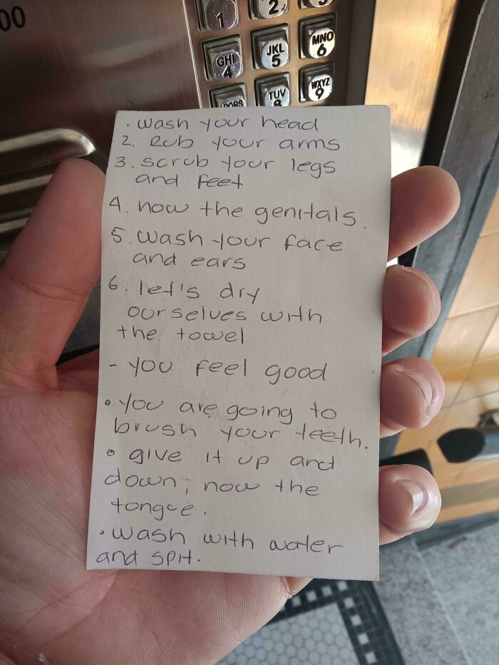 I Found This Notecard On The Box To Buzz People In To My Apartment