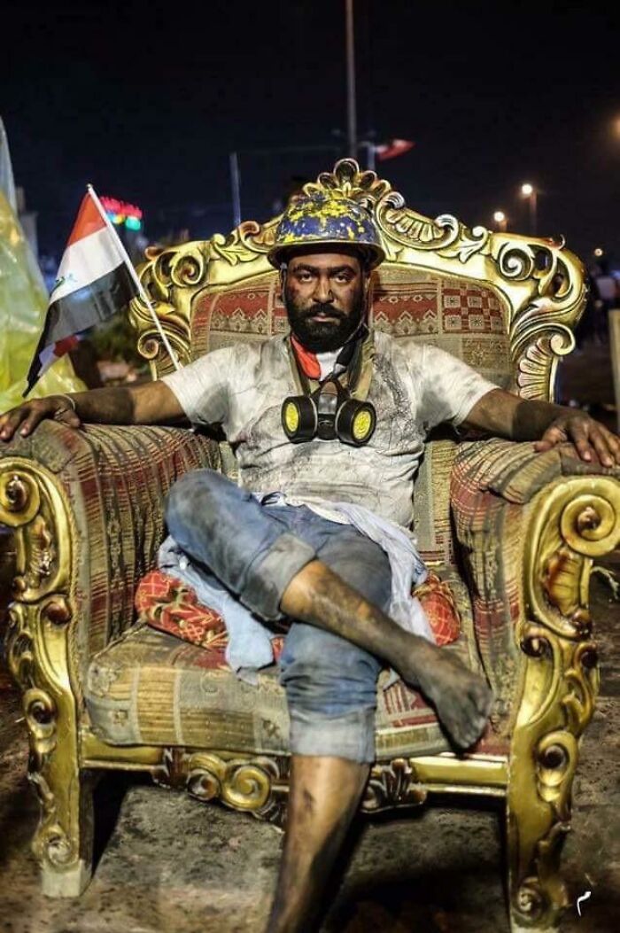 Iraqi Protestors Take Over Government Buildings And Sit On The Chairs Of The Elected Officials That Failed Them