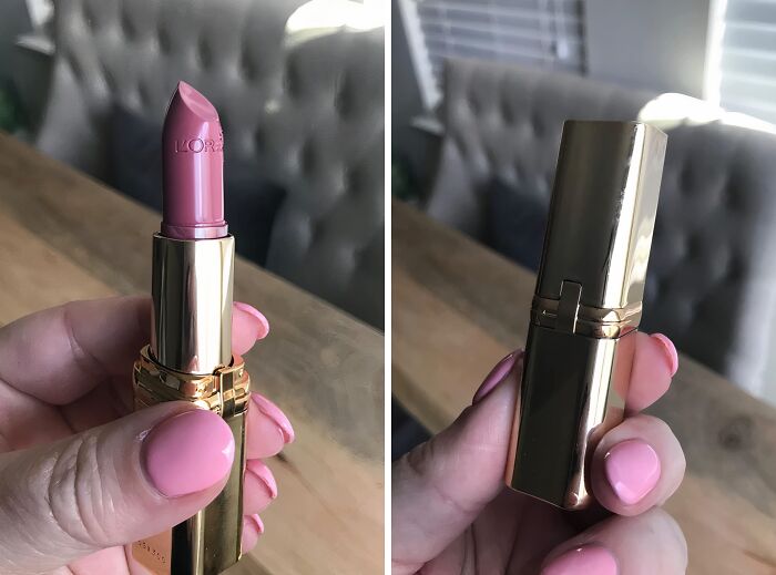 Pink lipstick held in hand with pink nails, perfect for Mother's Day gifts under $20.