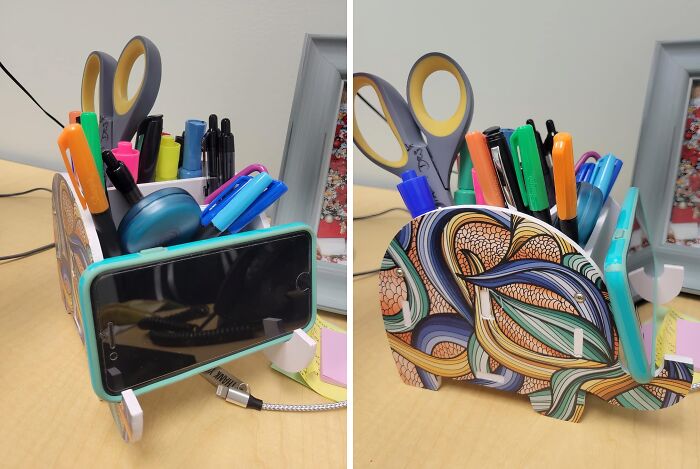 Add A Trunk-Tastic Touch To Your Desk With The Elephant-Shaped Phone And Pen Holder