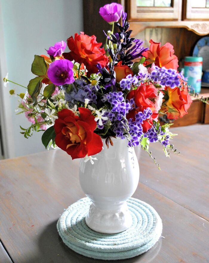 Made A Mother's Day Bouquet Out Of Some Of The Flowers From My Yard