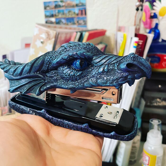 Roar Through Work Tasks With The Fire Dragon Head Stapler!