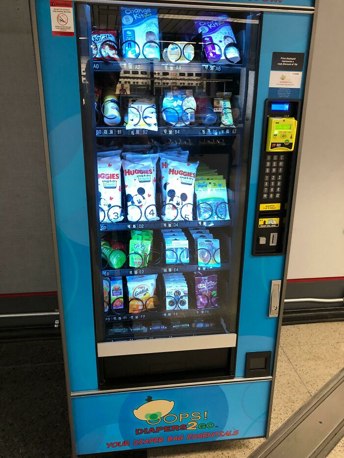 Baby Supply Vending Machines With Diapers, Snacks, And Parenting Essentials At O’Hare Airport