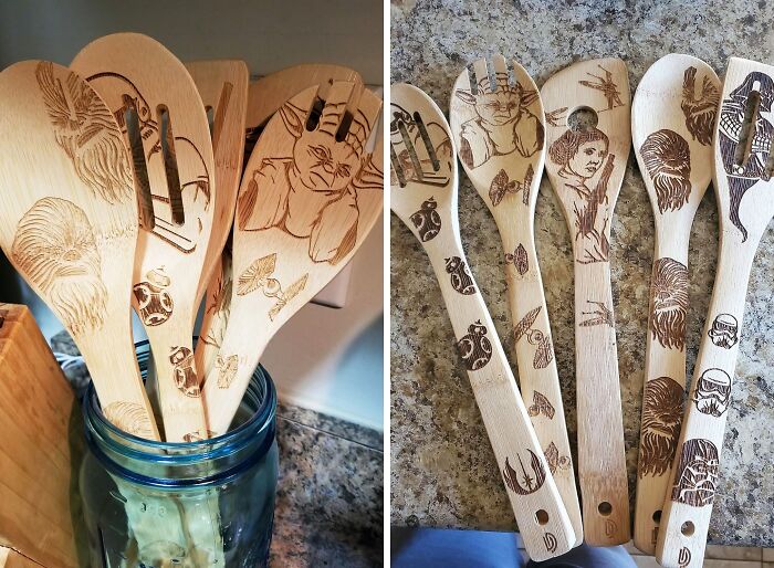 Every Home Cook Needs A Star Wars Burned Wooden Spoon. May The Sauce Be With You!
