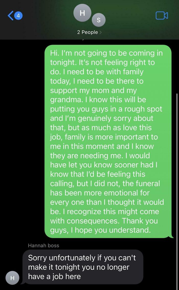 I Got Fired For Not Going To Work The Day Of My Grandpa's Funeral