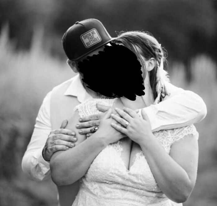Best Combo! A Beautiful Wedding Dress And A Um… Hat