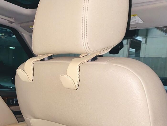 These Minimalist Headrest Hooks For Purses And Bags Get Our Stamp Of Approval