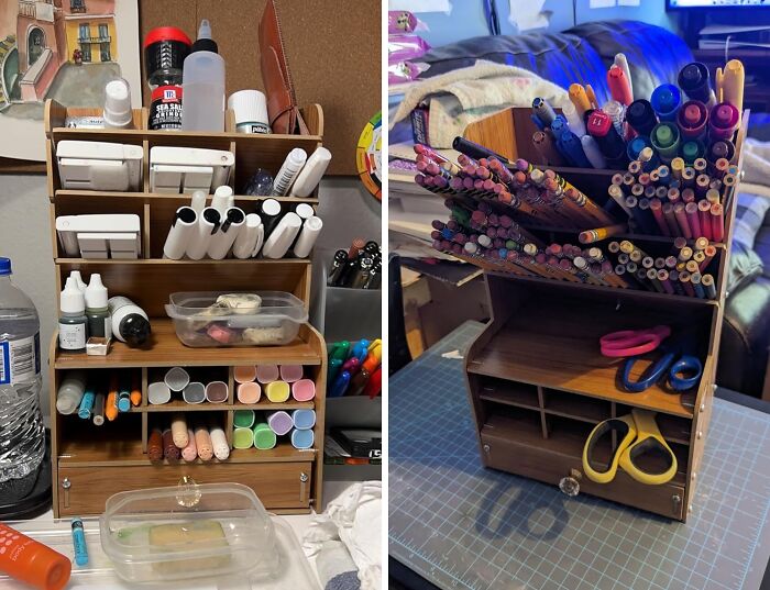  Every Arty Soul Needs A Little Help Tidying Up And This Multi-Functional Wooden Pen Organizer Is A Great Starting Point