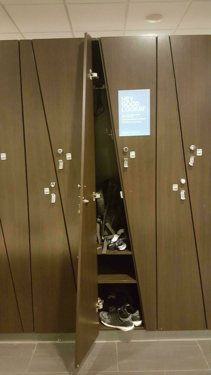 Triangular Lockers At The Local Gym