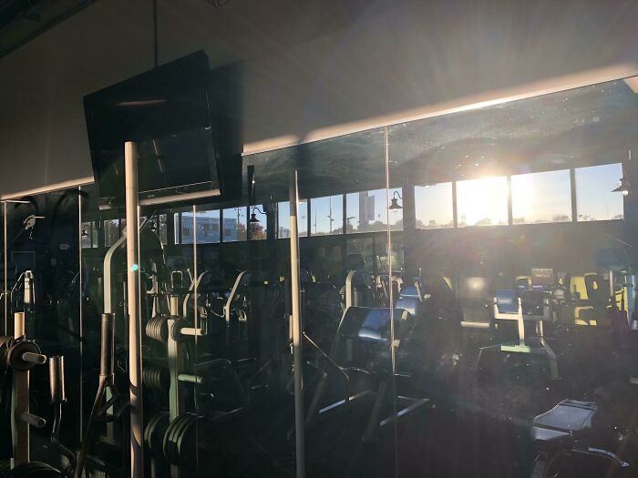 Maybe Mirrors Facing East Weren’t The Best Addition To This Gym