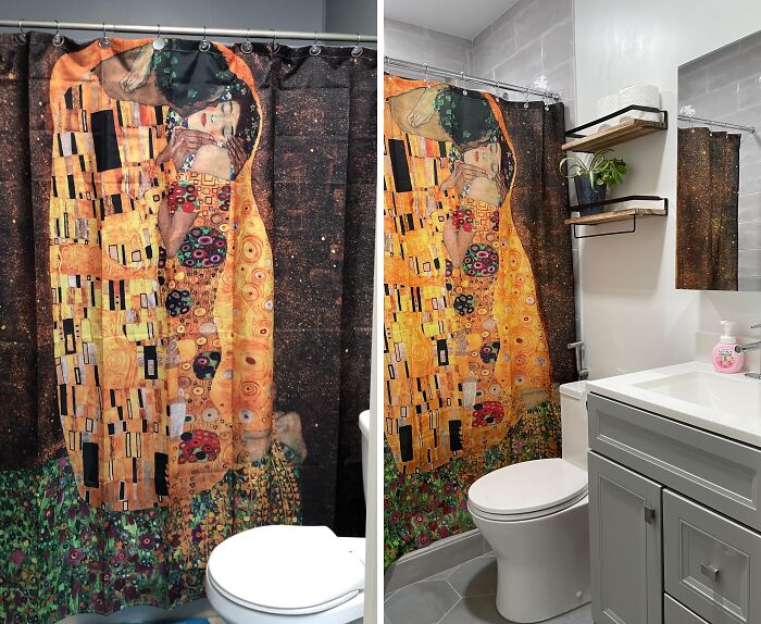 You Will Have Total Privacy If You Klimt In Behind This Shower Curtain Depicting ‘The Kiss’ 