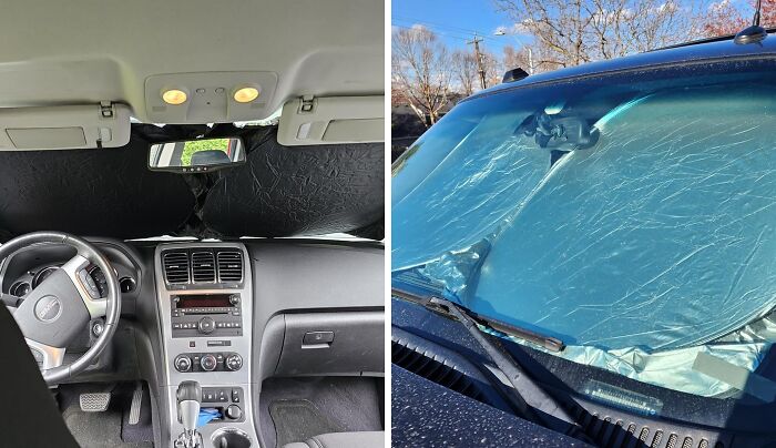 Avoid Those 3rd-Degree Steering Wheel Burns With This Handy Car Windshield Sun Shade 