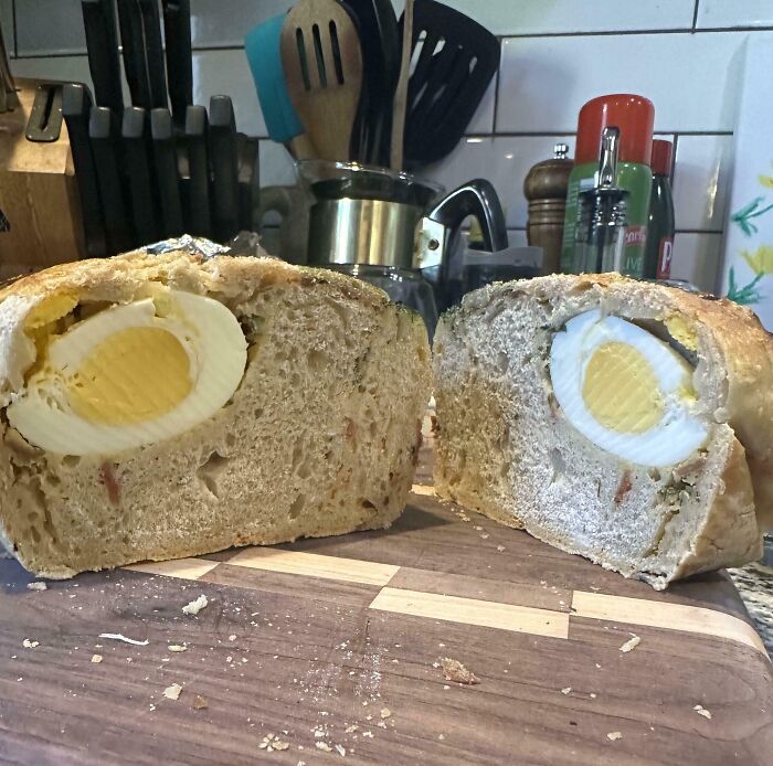My Dad Baked Whole Eggs Into A Loaf Of Bread