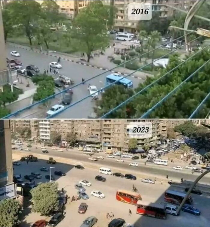 A Street In Egypt Before And After Renovation