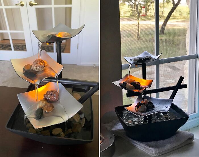 This Tabletop Water Fountain Buts The Peace Back In Centerpiece