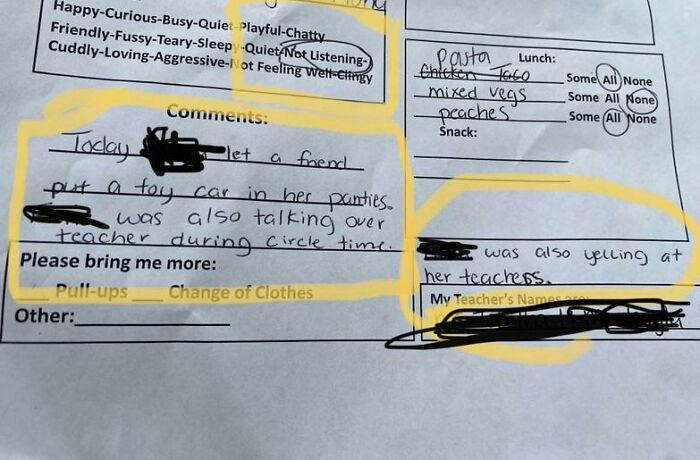 A Normal Daily Report From My 2.5-Year-Old Child’s Daycare