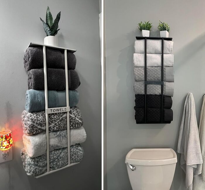 Get That Editorial Home Look With Minimal Effort Thanks To This Bathroom Towel Storage Rack 