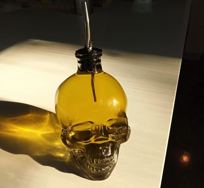 Get Edgy: Use This Skull Shaped Olive Oil Dispenser In Your Kitchen For Some Gothic Charm