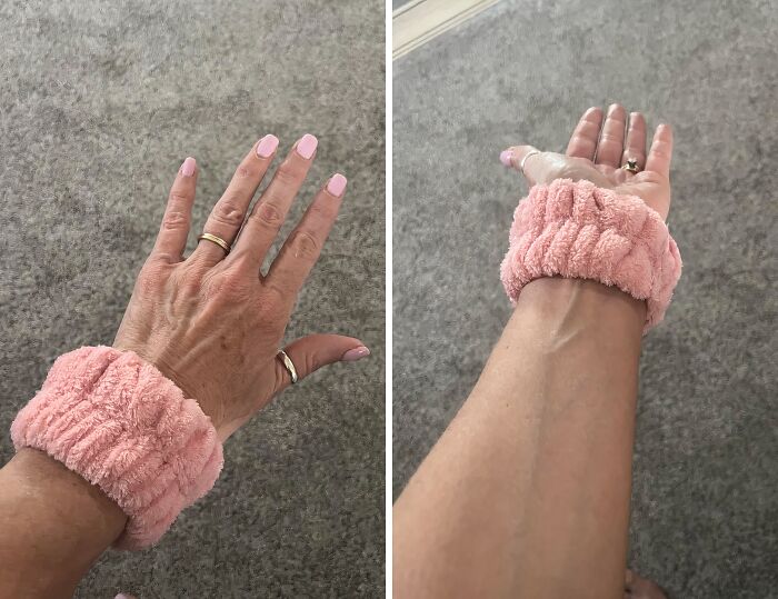 Stop That One Annoying Drop From Roling Up Your Arm With A Wrist Bands For Face Washing 